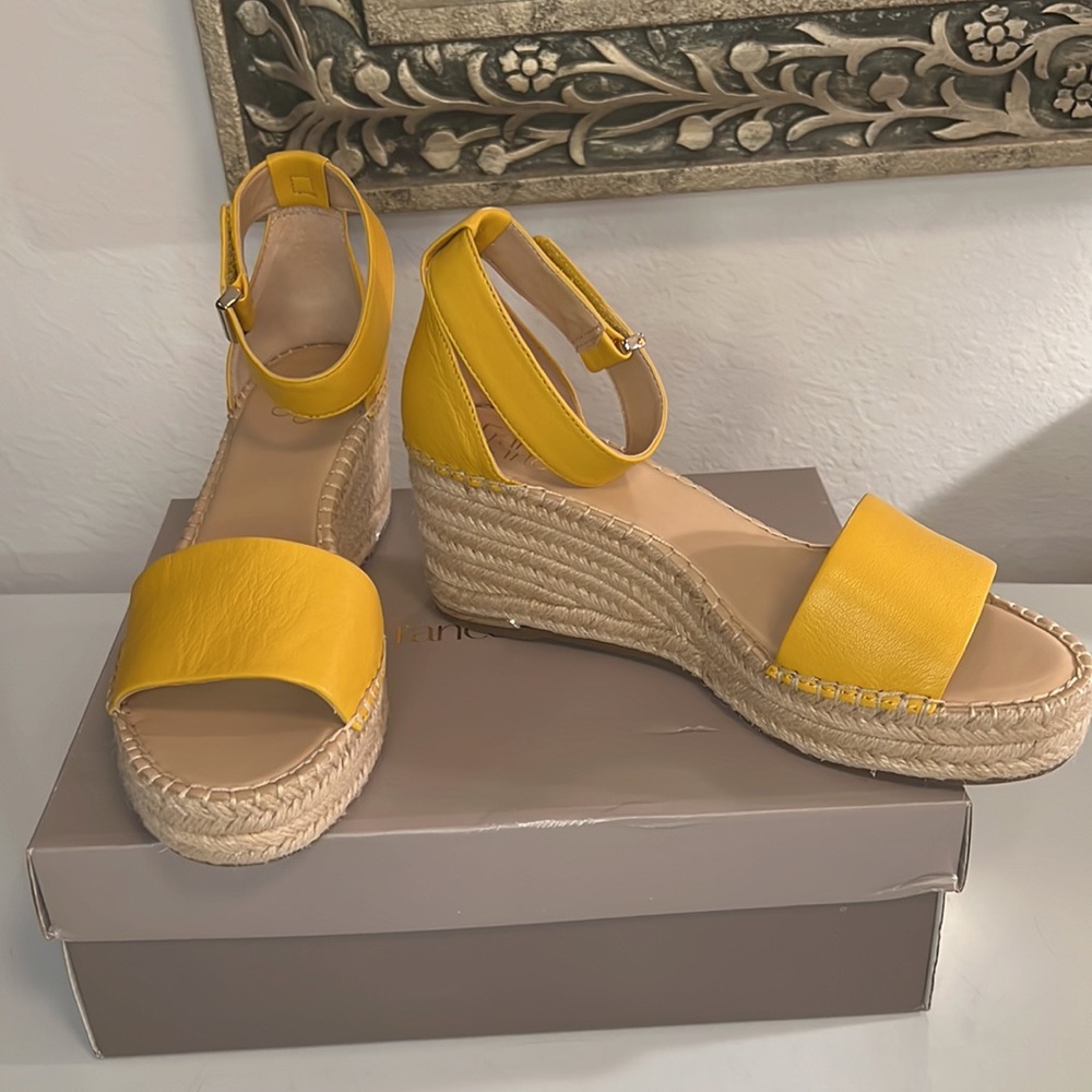 Franco Sarto L-Clemens yellow wedge sandal